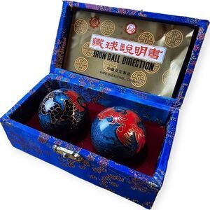 Vintage Chinese Medicine Iron Direction Balls